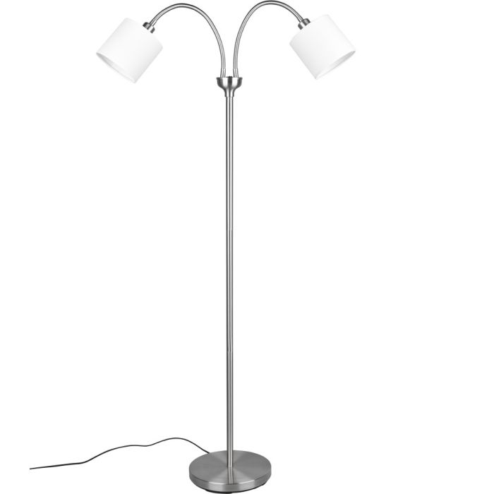 Trio Tommy R46332001 vloerlamp met witte kapjes van textiel