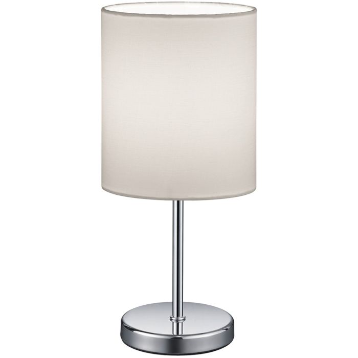Trio Jerry R50491001 chromen tafellampje met wit kapje