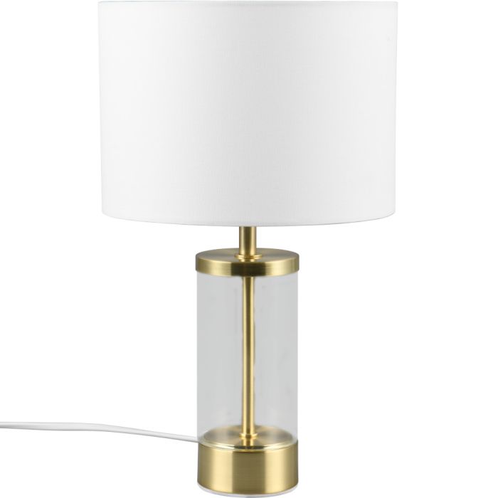 Reality Grazia R51711008 mat messing tafellamp met glas en witte kap