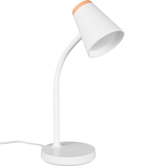 Reality Pongo R55831101 mat witte kunststof tafellamp