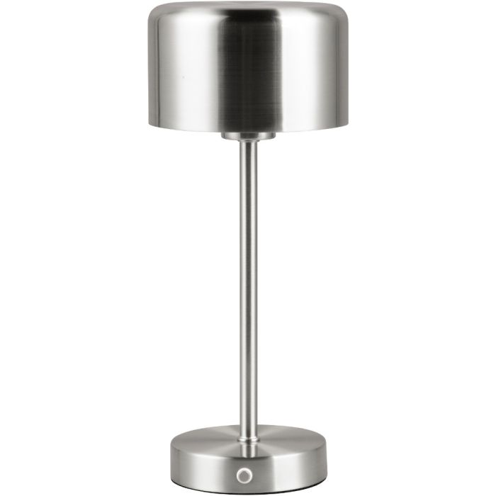 Trio Jeff R59151107 staal kleurige tafellamp op batterijen