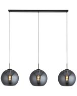 Searchlight Amsterdam 1023-3SM zwarte rookglazen hanglamp