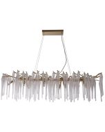 Searchlight Heritage 10425-10GO goudkleurige hanglamp met helder glazen druppels
