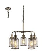 Searchlight Pipes 1265-5AB antiek bronzen kroonluchter