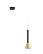 Searchlight Signal 13611-1BGO zwart met goud kleurige hanglamp