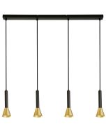 Searchlight Signal 13611-4BGO zwart met goud kleurige hanglamp