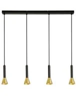 Searchlight Signal 13611-4BGO zwart met goud kleurige hanglamp