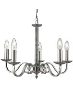 Searchlight Richmond 1505-5SS mat stalen vijf lichts kroonluchter