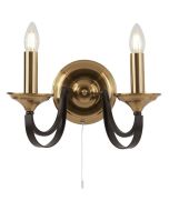 Searchlight Belfry 1842-2BZ brons met bruin metalen wandlamp
