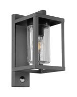 Trio Lunga 212069142 antraciet grijze wandlamp met bewegingsmelder