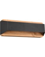 Trio Arino 224819132 zwarte wandlamp met hout