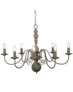 Searchlight Greythorne 2268-8GY grijze acht lichts kroonluchter