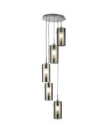 Searchlight Duo 2305-5SM rookglazen hanglamp