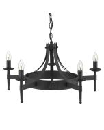 Searchlight Cartwheel 2425-5BK smeedijzeren kroonluchter