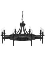 Searchlight Cartwheel 2428-8BK smeedijzeren kroonluchter