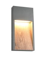 Trio Salmon 246960135 grijze buitenlamp met imitatiehout