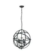 Searchlight Orbit 2474-4BK mat zwarte kroonluchter