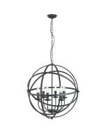 Searchlight Orbit 2476-6BK zwarte kroonluchter