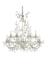 Searchlight Almandite 24912-12CR goud crèmekleurige kroonluchter met kristal