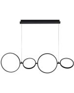 Searchlight Cirque 25771-4BK zwarte hanglamp met vier ringen