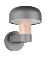 Trio Fraser 262560135 antraciet buitenlamp met hout imitatie
