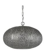 Searchlight Fretwork 2672SS zilver lasercut hanglamp