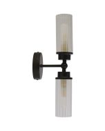 Searchlight Imperial 29982BK zwarte badkamerlamp met ribbelglas