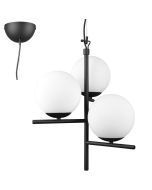 Trio Pure 302000332 mat zwarte hanglamp met opaal glas