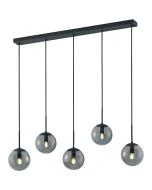 Trio Salini 308500542 hanglamp met vijf rookglazen bollen
