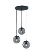 Trio Salini 308590342 ronde hanglamp met drie rookglazen bollen