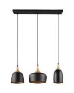 Trio Chiraz 310500332 zwart gouden hanglamp