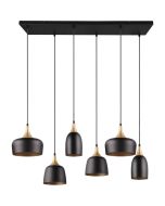 Trio Chiraz 310500632 zwart met gouden hanglamp