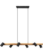 Trio Maerley 312490632 mat zwart met hout hanglamp