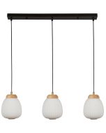 Searchlight Ella 31411-3NA opaal geribbeld glazen hanglamp