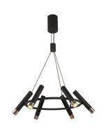 Kroonluchter Cylinder zwart 70cm