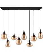 Trio Lumina 317000813 zwarte hanglamp met amber glas