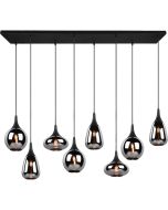 Trio Lumina 317000832 mat zwarte hanglamp met verchroomd glas
