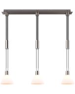 Trio Stanley 319500307 staal kleurige hanglamp met drie trekpendels