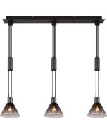 Trio Stanley 319500332 zwarte hanglamp met drie trekpendels
