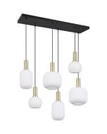 Trio Diva 319800608 mat messing hanglamp met wit glas