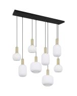 Trio Diva 319800808 mat messing hanglamp met wit glas