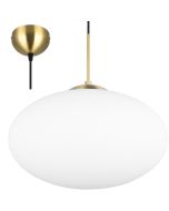 Trio Fomento 363190108 mat messing hanglamp met wit glas
