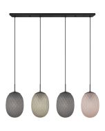 Trio Facette 364200417 amber, groen en rookglazen hanglamp