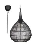 Trio Soraya 365440132 mat zwarte hanglamp van metaaldraad
