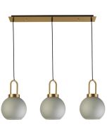 Searchlight Snowdrop 36632-3AC messing hanglamp met mat glas