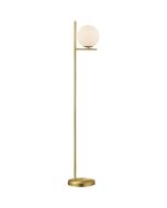 Trio Pure 402000108 messing kleurige vloerlamp met opaal glas