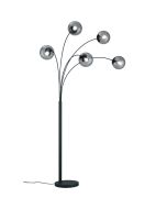 Trio Salini 408500542 booglamp met vijf rookglazen bollen
