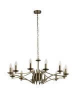 Searchlight Ascot 41312-12AB antiek bronzen twaalf lichts kroonluchter
