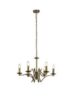 Searchlight Ascot 41312-6AB antiek bronzen zes lichts kroonluchter