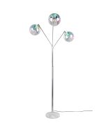 Trio Paxton 416900306 chromen vloerlamp met iriserend glas